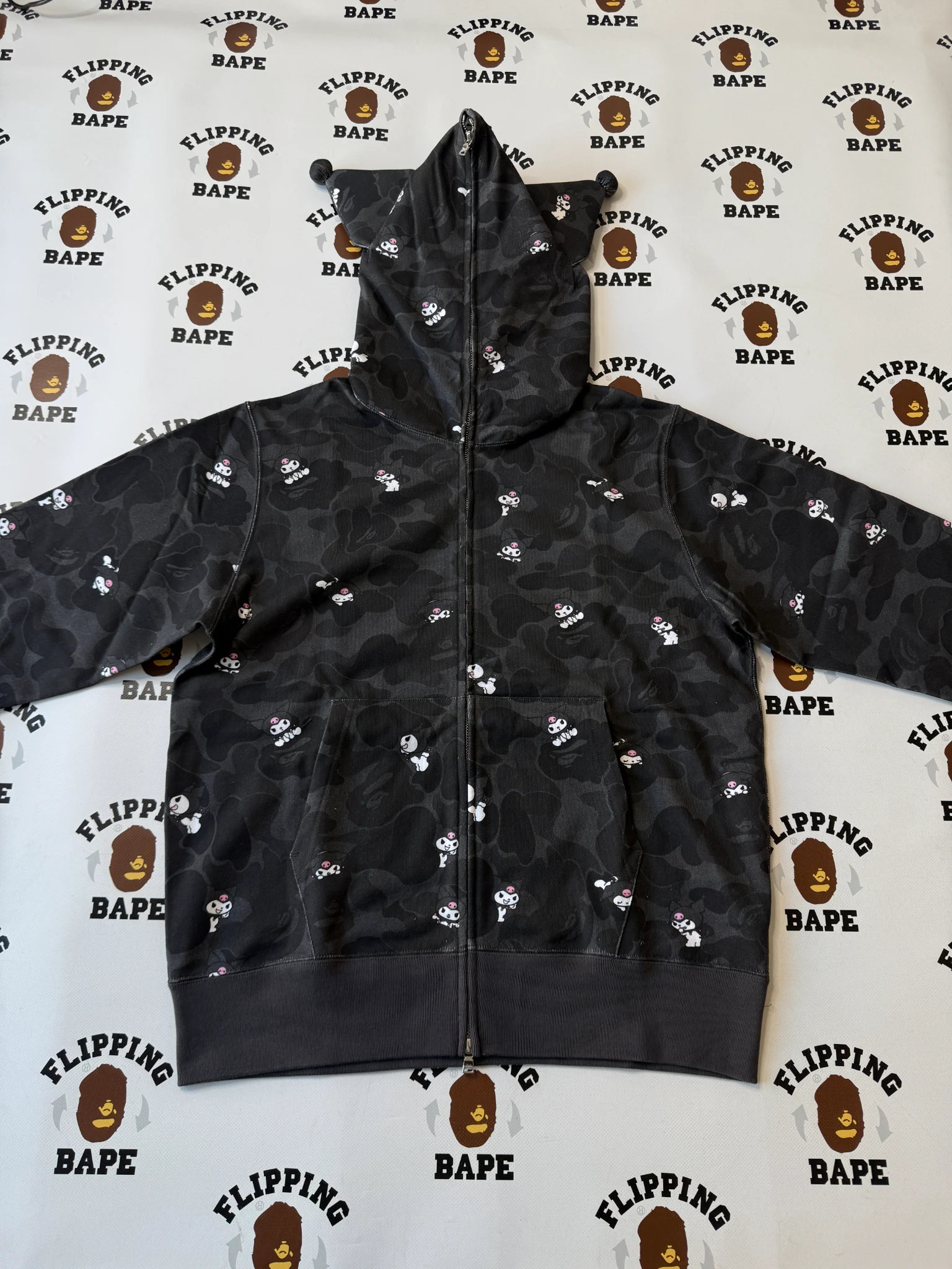 BAPE X KUROMI CAMO FULL ZIP HOODIE 9
