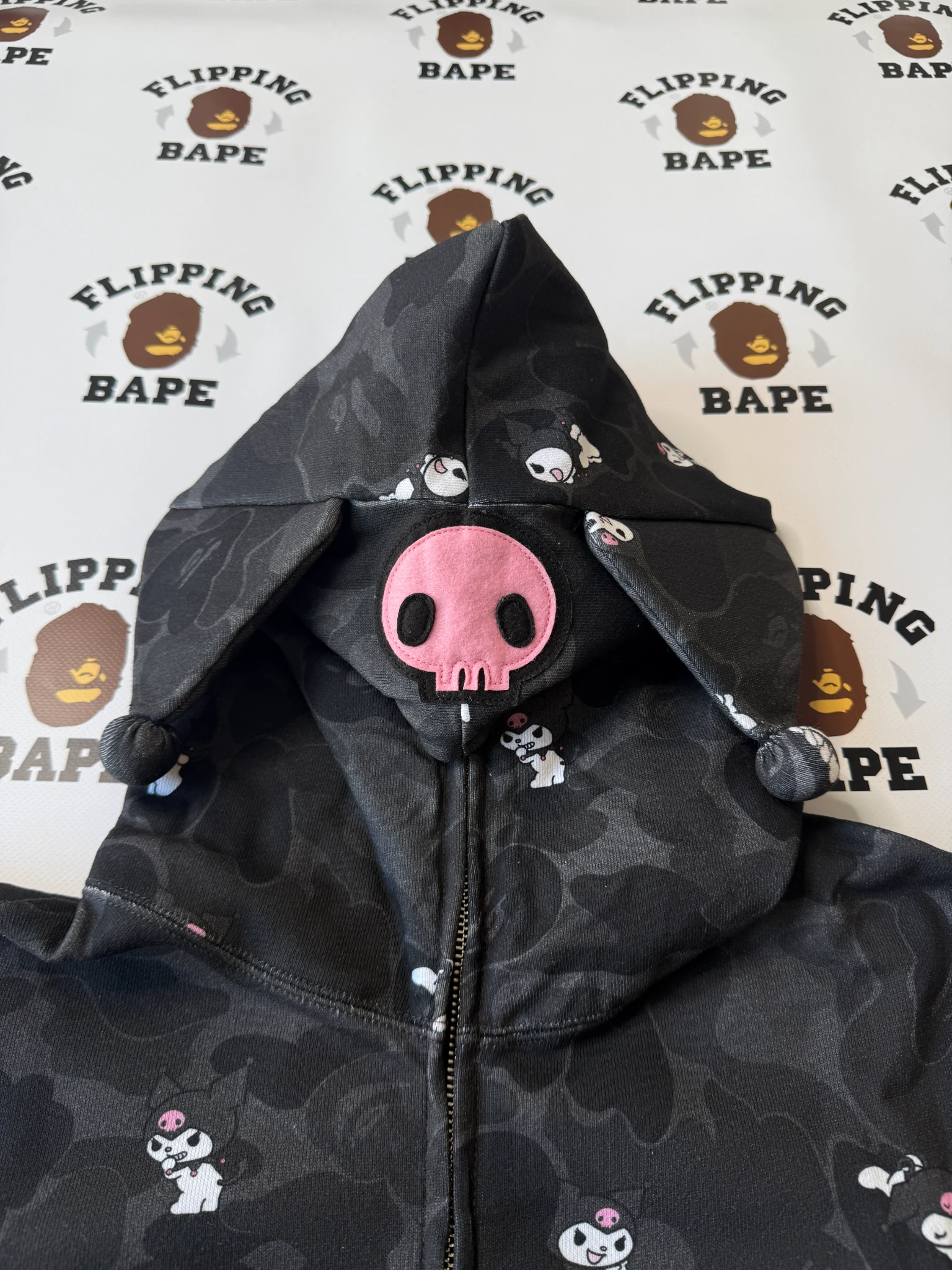 BAPE X KUROMI CAMO FULL ZIP HOODIE 5