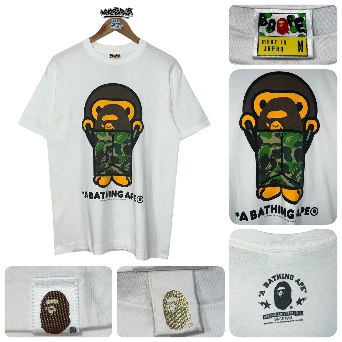 OG Bape Milo Flame Camo Bag Tee